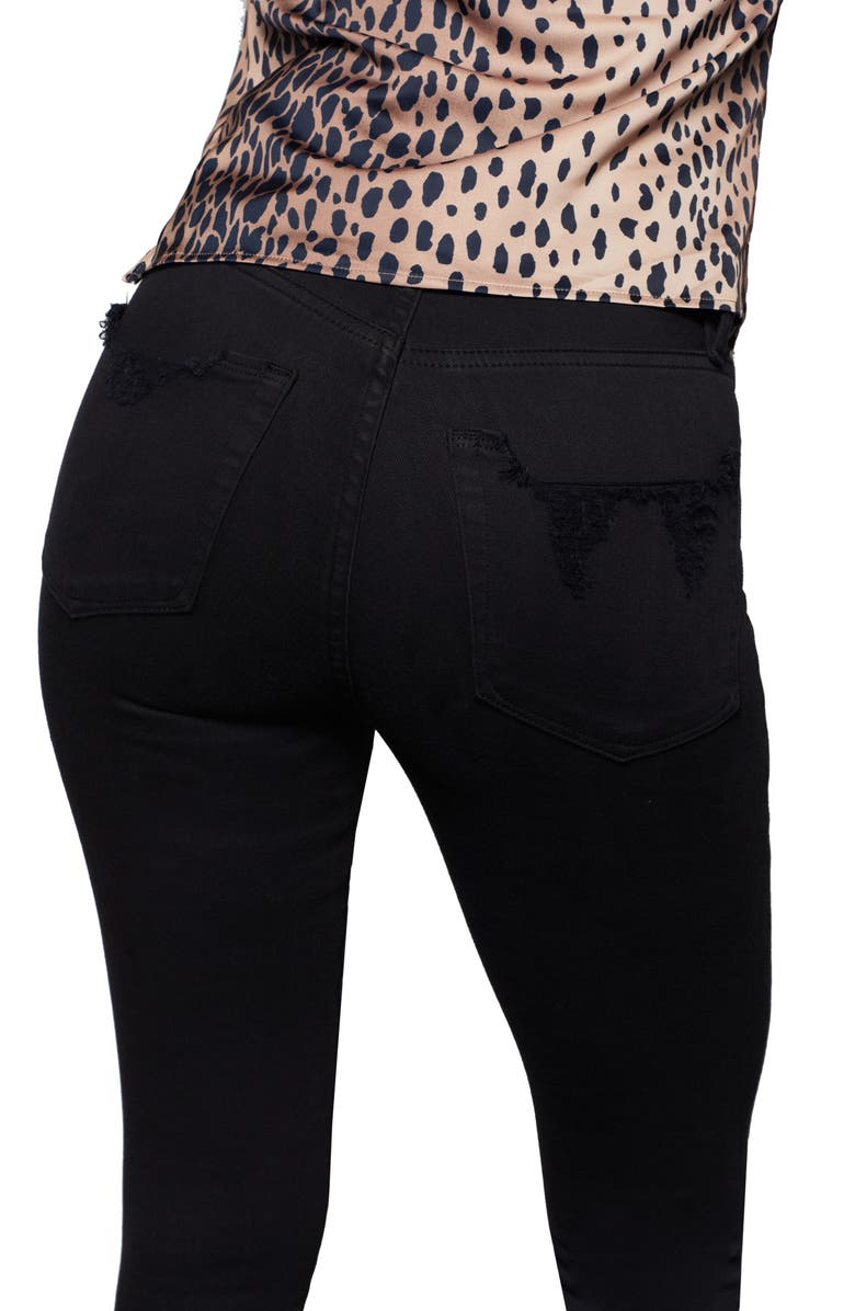 Good American Good Waist Crop Chewed Hem Skinny Jeans, Alternate, color, 