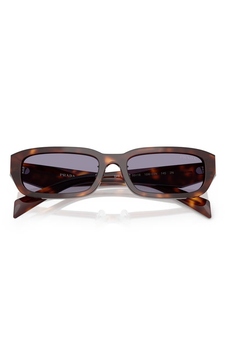 Prada 55mm Rectangular Sunglasses, Alternate, color, Grey