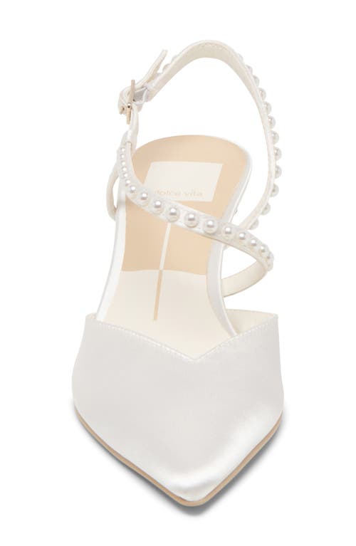 Dolce Vita Kamra Pearl Slingback Pointed Toe Pump In White