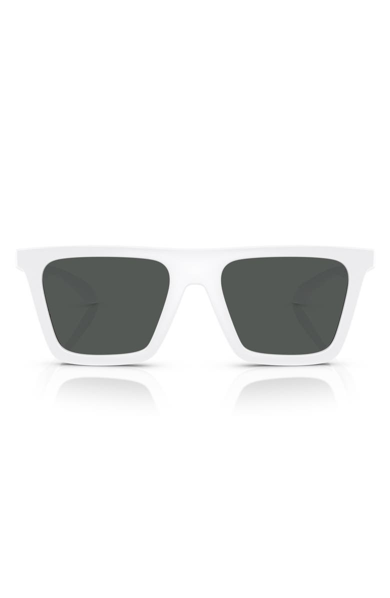 Versace 53mm Rectangular Sunglasses, Main, color, White