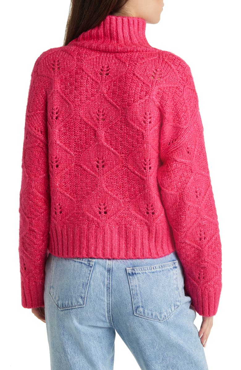 ASOS DESIGN Cable Stitch Turtleneck Sweater, Alternate, color, 