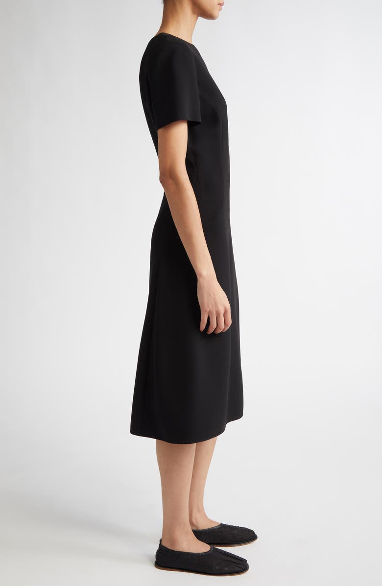 FFORME Lyla Sculpted Double Crepe Midi Dress, Alternate, color, Black