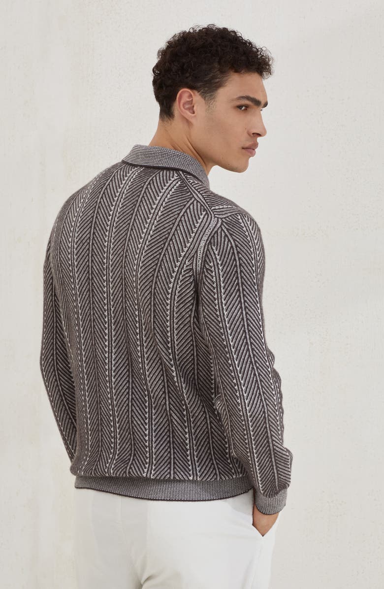 Brunello Cucinelli Vanisé polo shirt, Alternate, color, Brown