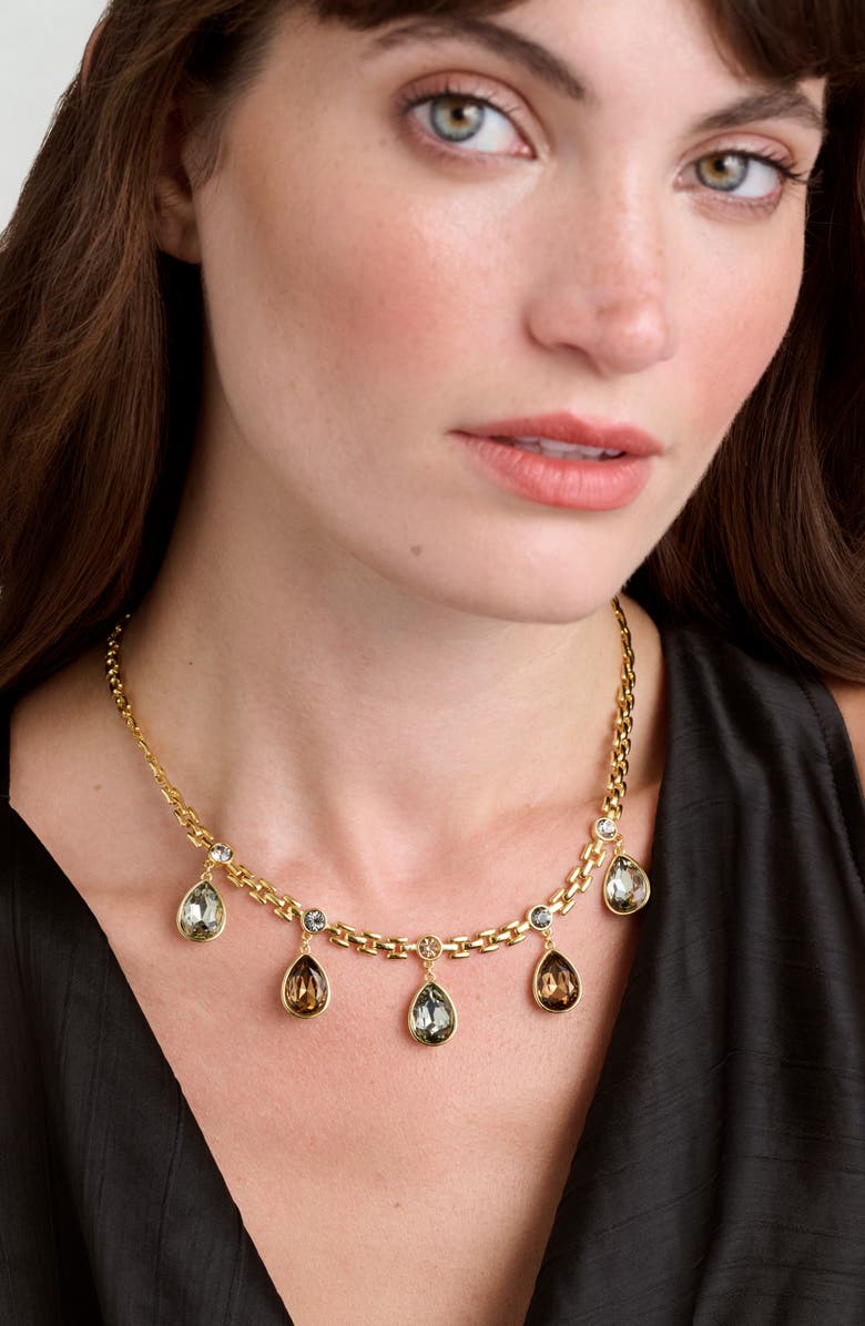 Ted Baker Davina Crystal Drop Necklace, Alternate, color, Gold Tone/ Topaz Crystal