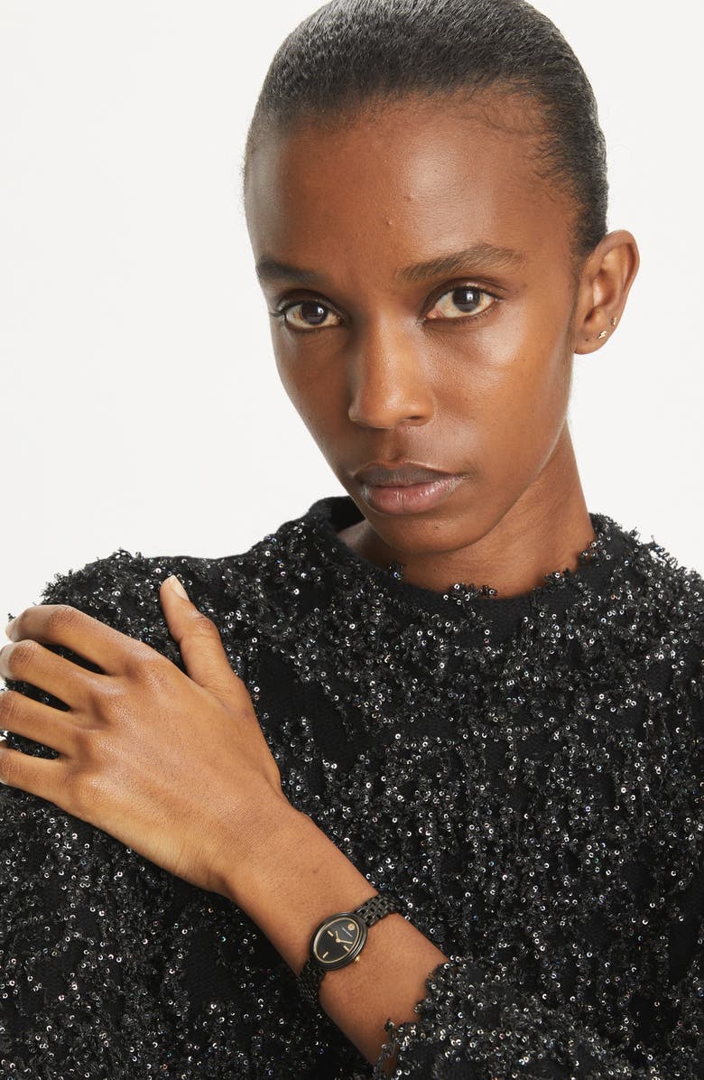 Tory Burch The Oval Bracelet Watch, 22mm x 28mm, Alternate, color, Black