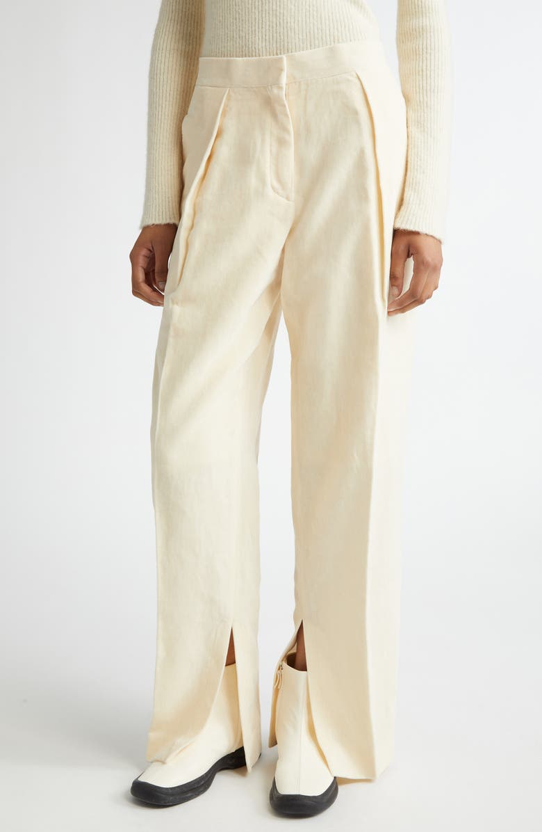 Jil Sander Pleated Velveteen Trousers, Main, color,