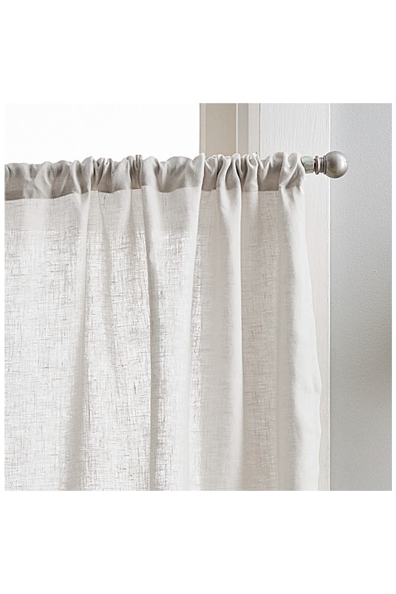 Set of 2 Tier Linen Curtain Panels, Alternate, color, SILVER