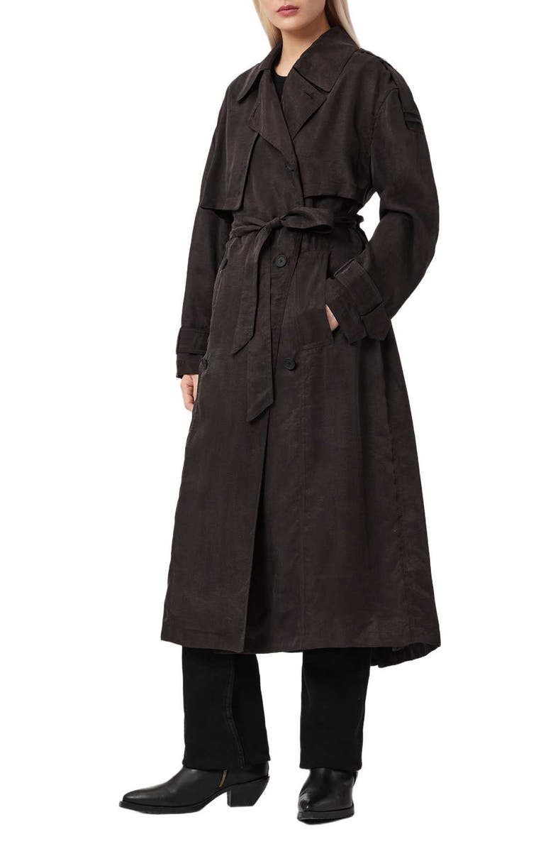 AllSaints Linnie Trench Coat, Alternate, color, Torte Brown