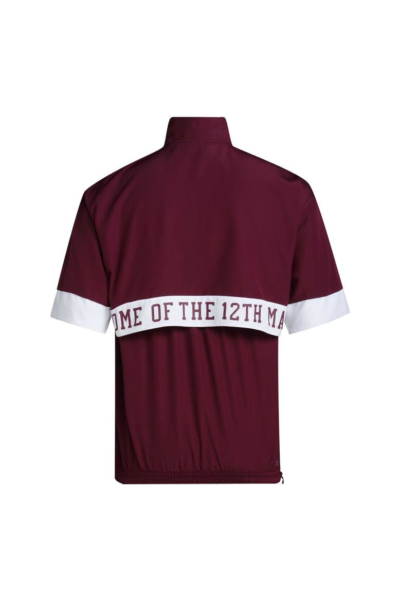 Men's adidas Maroon Texas A&M Aggies Strategy Short Sleeve Half-Zip Jacket, Alternate, color, Maroon