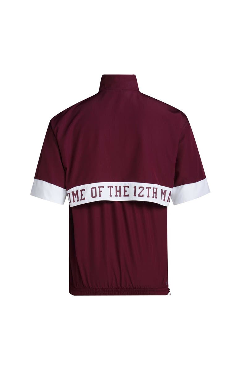 adidas Men's adidas Maroon Texas A&M Aggies Strategy Short Sleeve Half-Zip Jacket, Alternate, color, Maroon