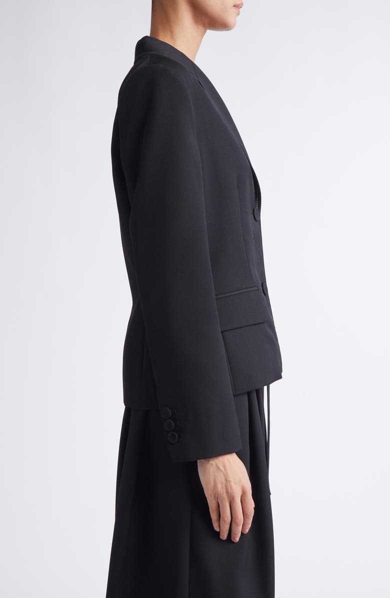 Marni Classic Lined Virgin Wool Jacket with Accentuated Waist, Alternate, color, Black