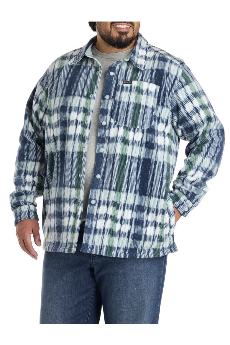 Big & Tall Steens Mountain Printed Shirt Jacket II, Main, color, CRUSHED BLUE