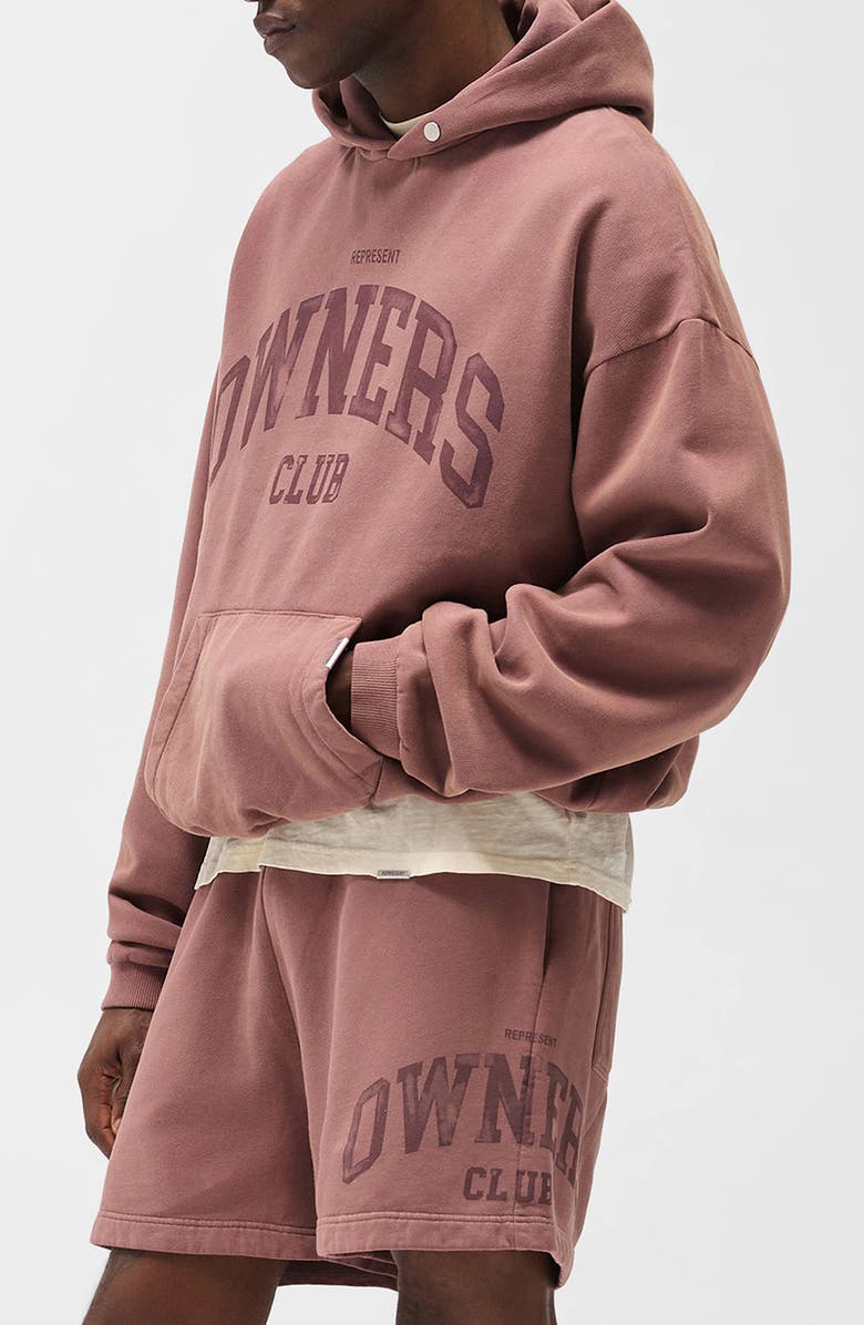 Represent Owners' Club Cotton Graphic Hoodie, Alternate, color, Smoked Rose