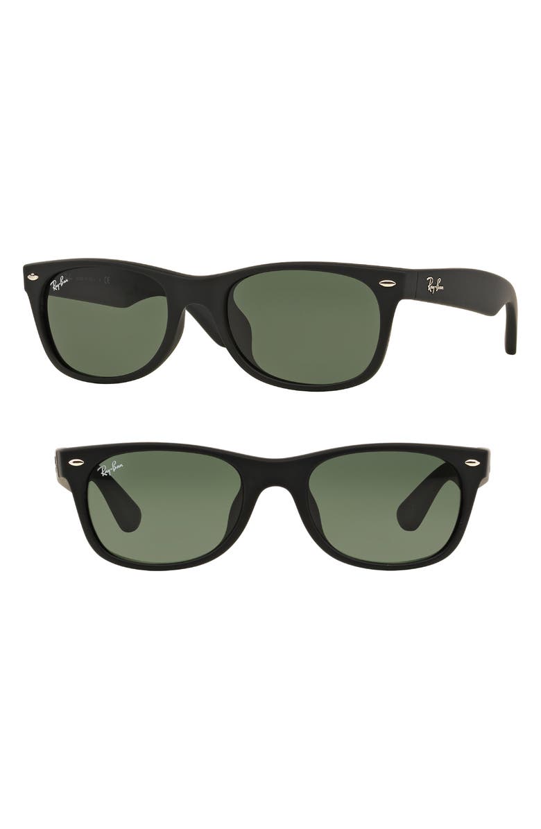 Ray-Ban New Wayfarer 55mm Rectangular Sunglasses, Main, color, Matte Black