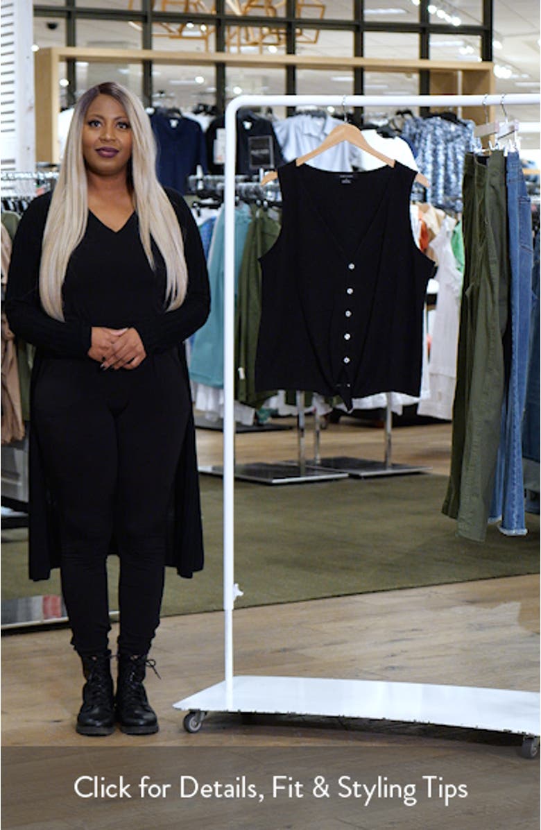 Vacation Textured Tie Front Button-Up Tank, sales video thumbnail