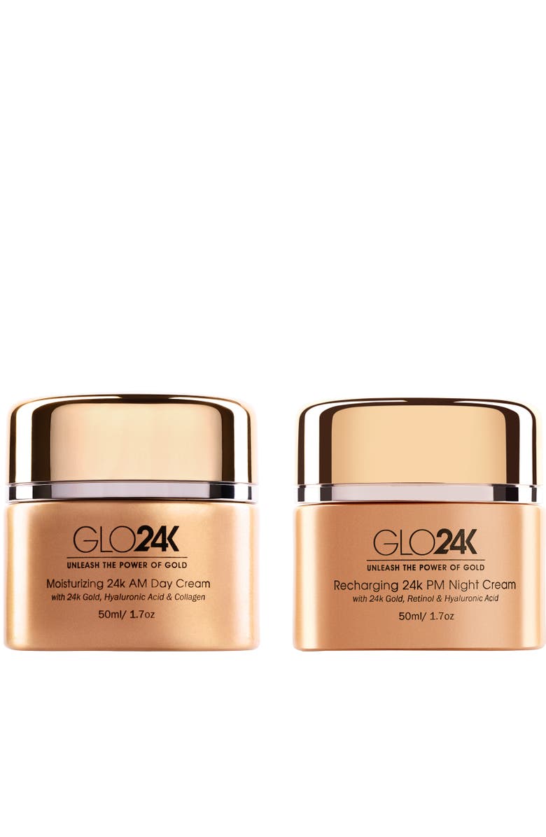 GLO24K UNLEASH THE POWER OF GOLD Moisturizing 24k Gold Day and Night Cream, Main, color, Na