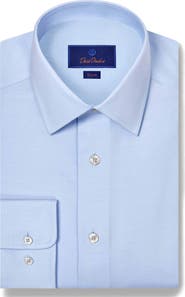David Donahue Slim Fit Stretch Cotton Twill Dress Shirt
