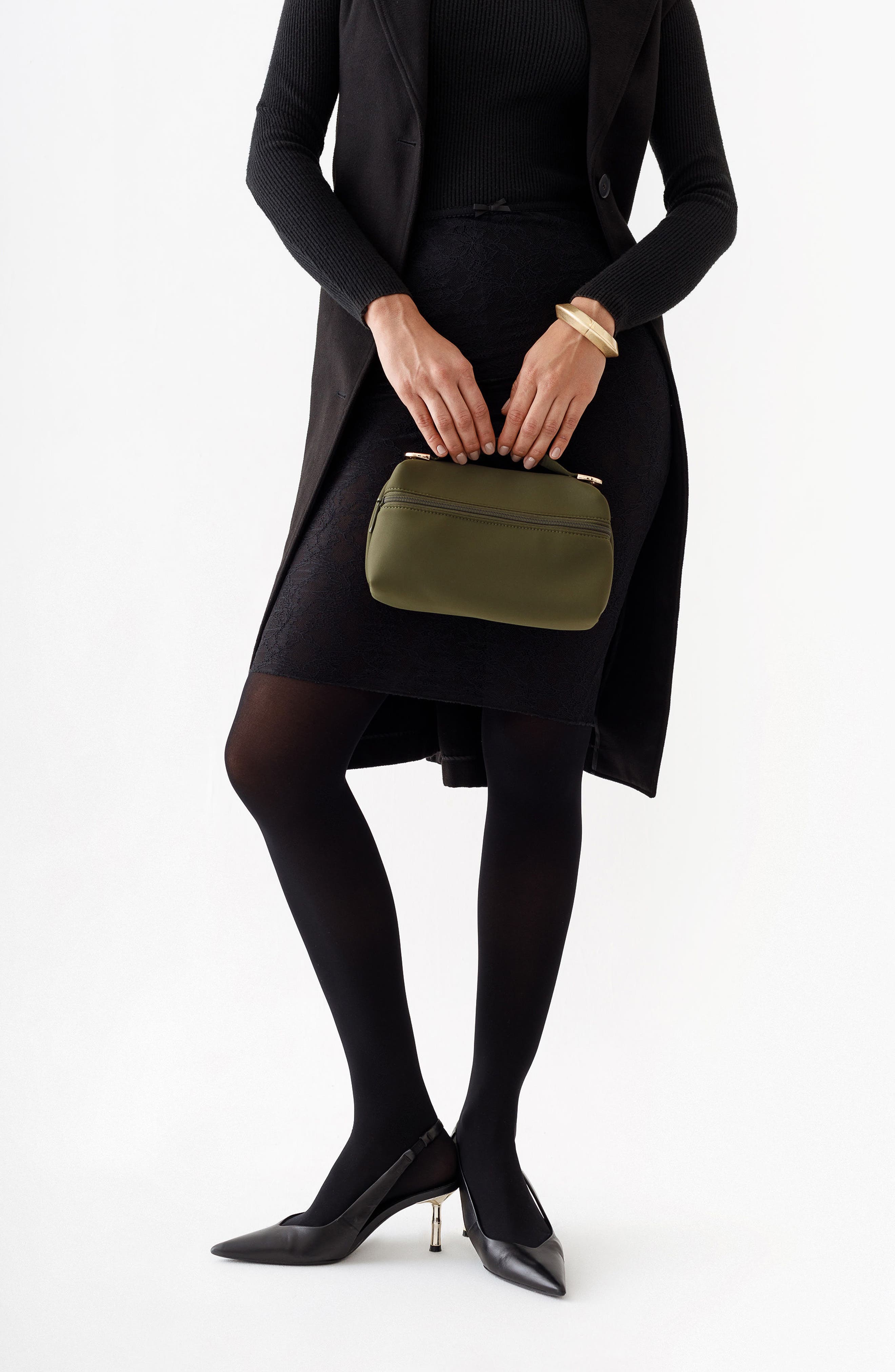 Vanity Neoprene Clutch, Alternate, color, SAFARI GREEN