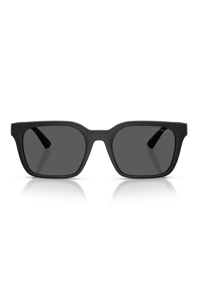 54mm Square Sunglasses, Main, color, MATTE BLACK / DARK GREY