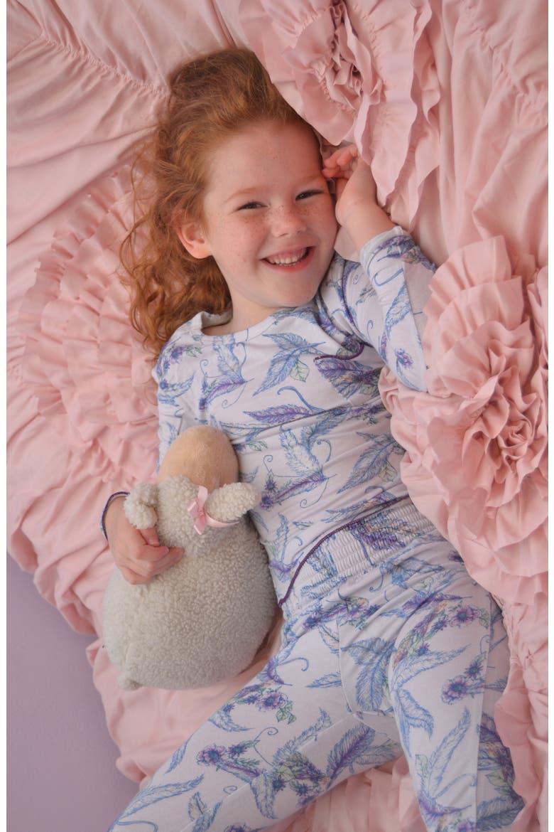 Charlie Sparrow Fitted Two-Piece Pajamas & Head Wrap Set, Alternate, color, SPARROW