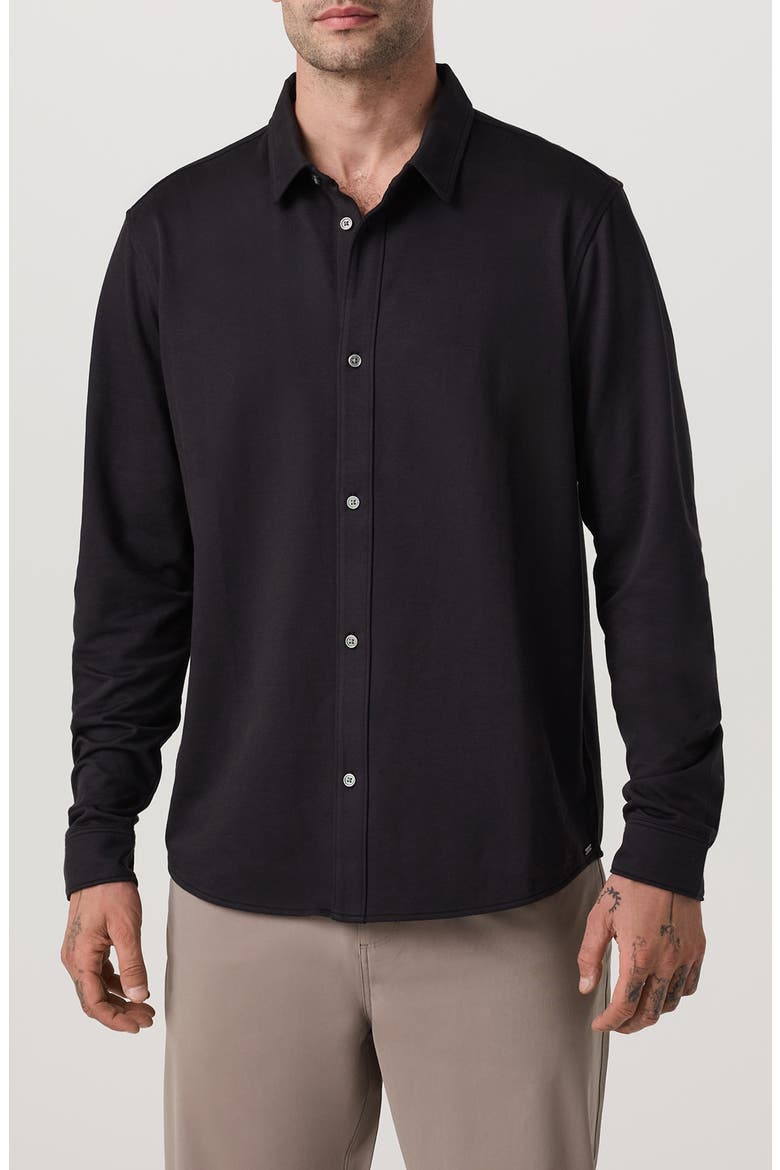 Classic Fit Oxford Piqué Button-Up Shirt, Main, color, BLACK