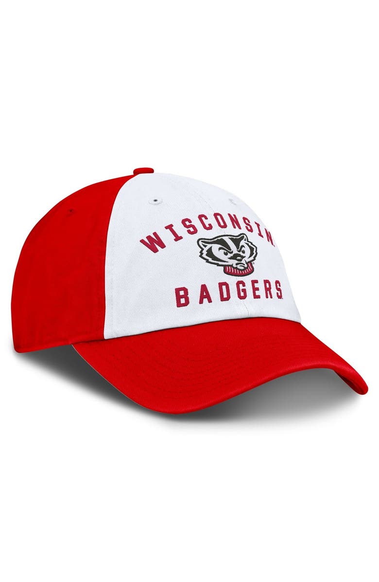 TOP OF THE WORLD Men's Top of the World White/Red Wisconsin Badgers Weston Adjustable Hat, Alternate, color, White