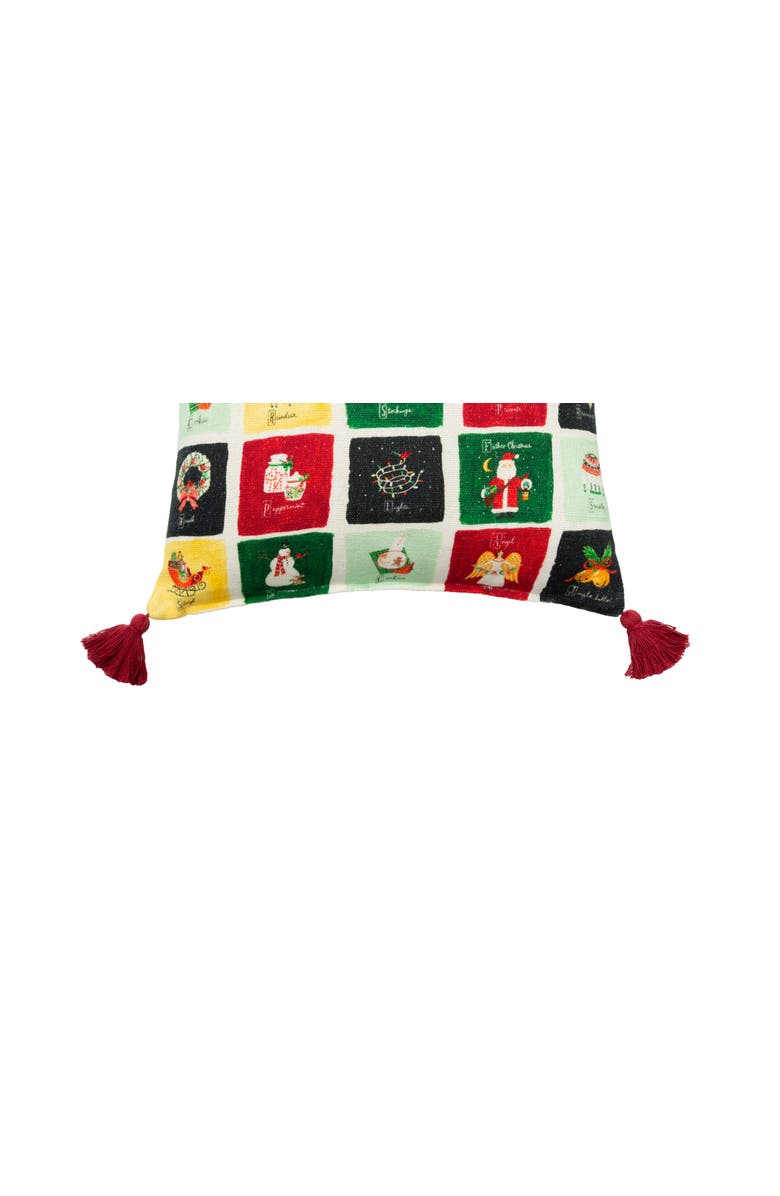 C&F Home Alphabet Grid Printed & Embellished Christmas Throw Pillow, Alternate, color, Green