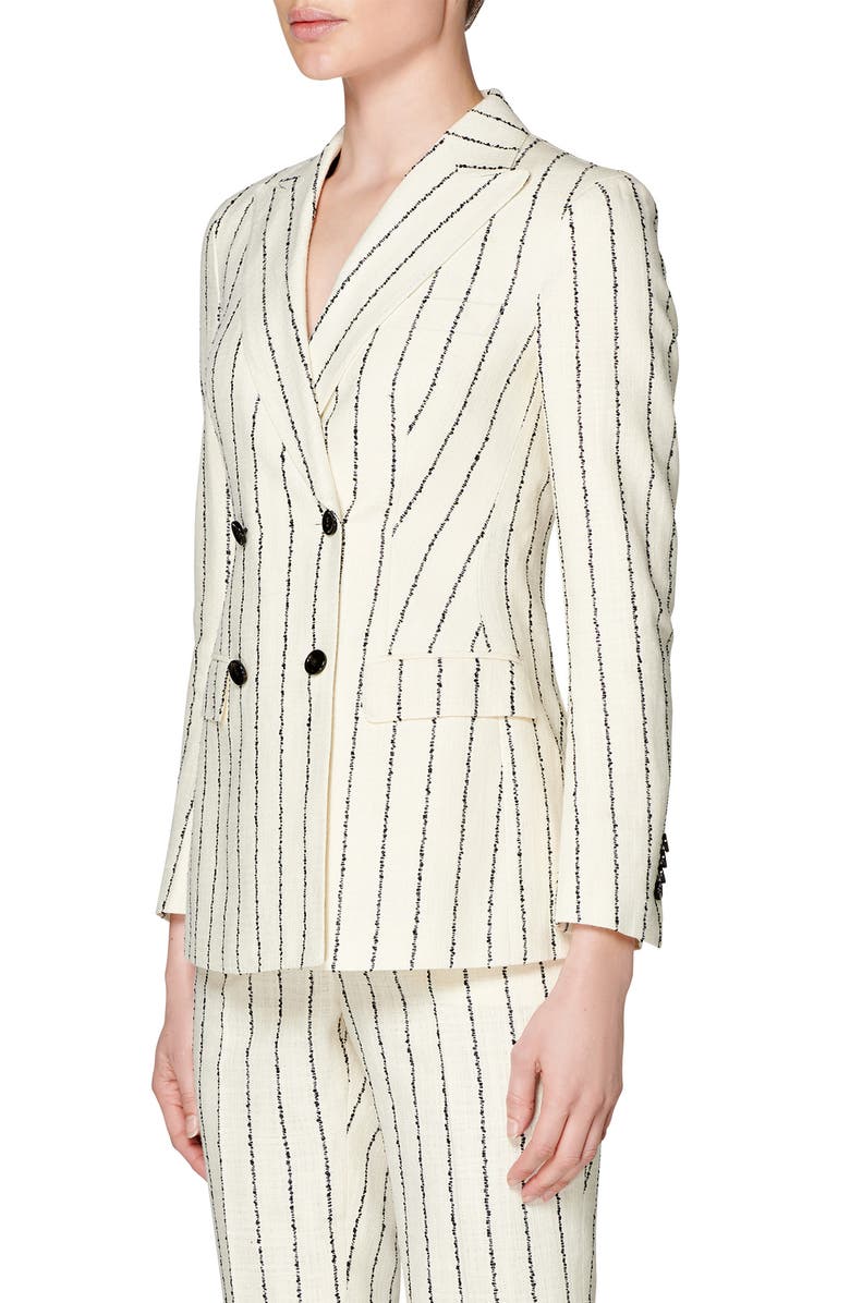 SUISTUDIO Cameron Double Breasted Silk & Cotton Jacket, Alternate, color,