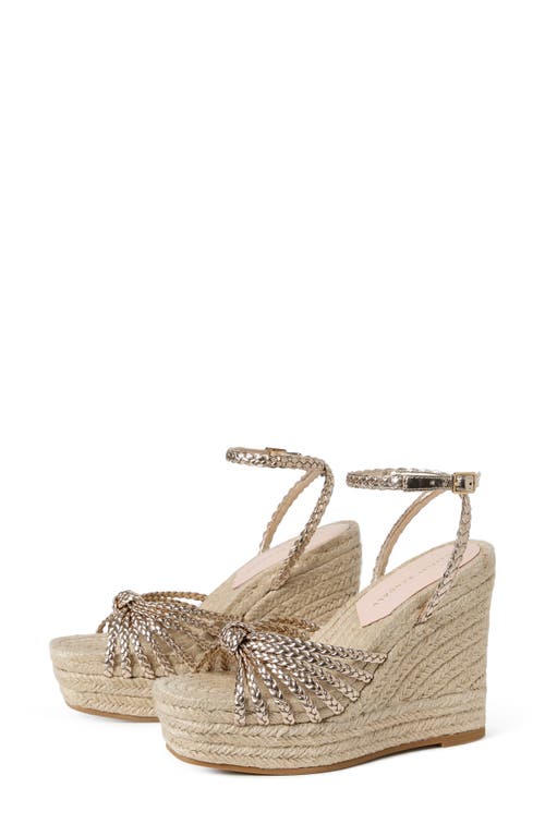 Loeffler Randall Pamela Mignon Knotted Metallic Leather Wedges