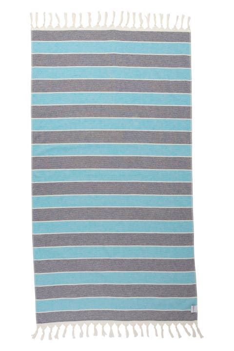 Multi Stripe Terry Cloth Lined Turkish Towel