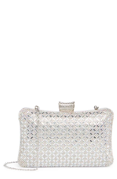 Rhinestone Embellished Metallic Clutch
