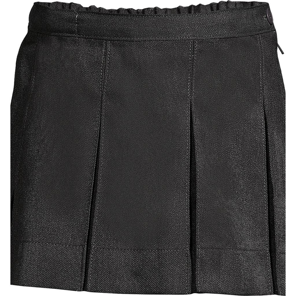 Lands' End School Uniform Girls Solid Box Pleat Skirt Above Knee In Black