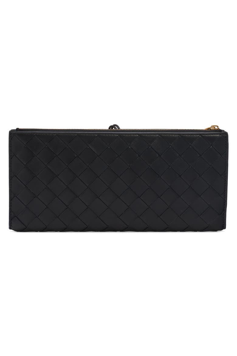 Intrecciato Leather Bifold Wallet, Alternate, color, BLACK BRASS