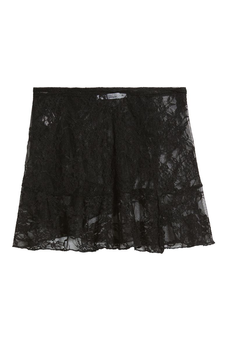Sheer Lace Wrap Skirt, Alternate, color, BLACK