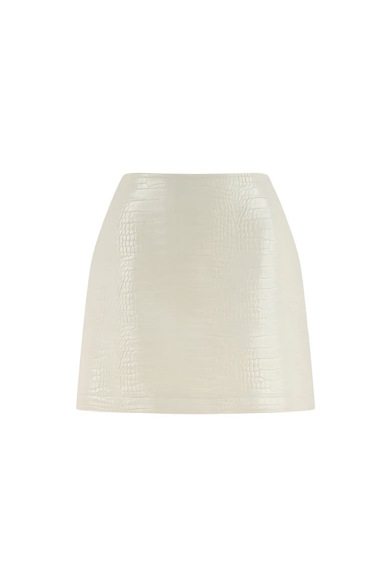 Faux Leather Mini Skirt, Alternate, color, Ivory