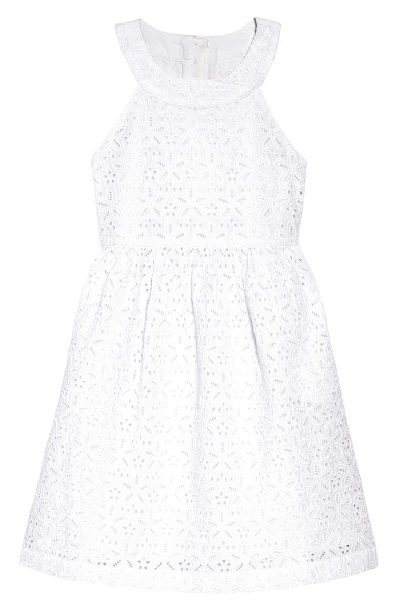vineyard vines Eyelet Dress, Main, color, 