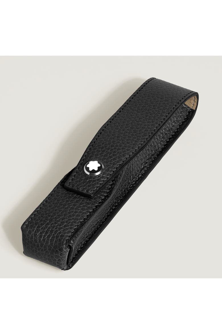 Grain Leather Envelope 1 Pen Pouch, Alternate, color, BLACK