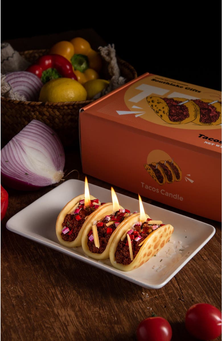Southlake gifts Taco Candle, Alternate, color, Golden Brown