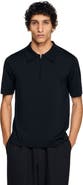SANDRO Knitted polo with zip collar