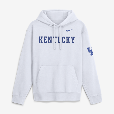 Men's Nike White Kentucky Wildcats 2026 Sideline Club Fleece Hoodie