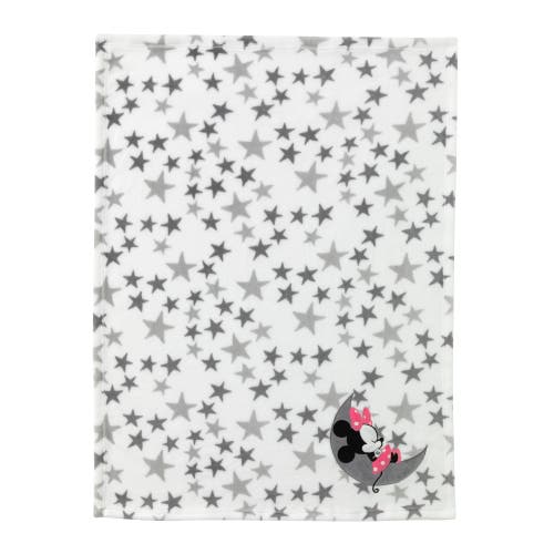 Lambs & Ivy Disney Baby Minnie Mouse Fleece Baby Blanket In White
