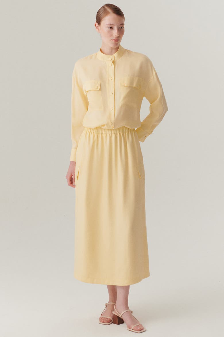 Saylor Midi Skirt, Alternate, color, YELLOW