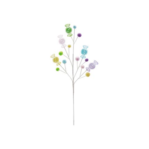 Plastic Candy Spray with Pom Poms, Multicolor