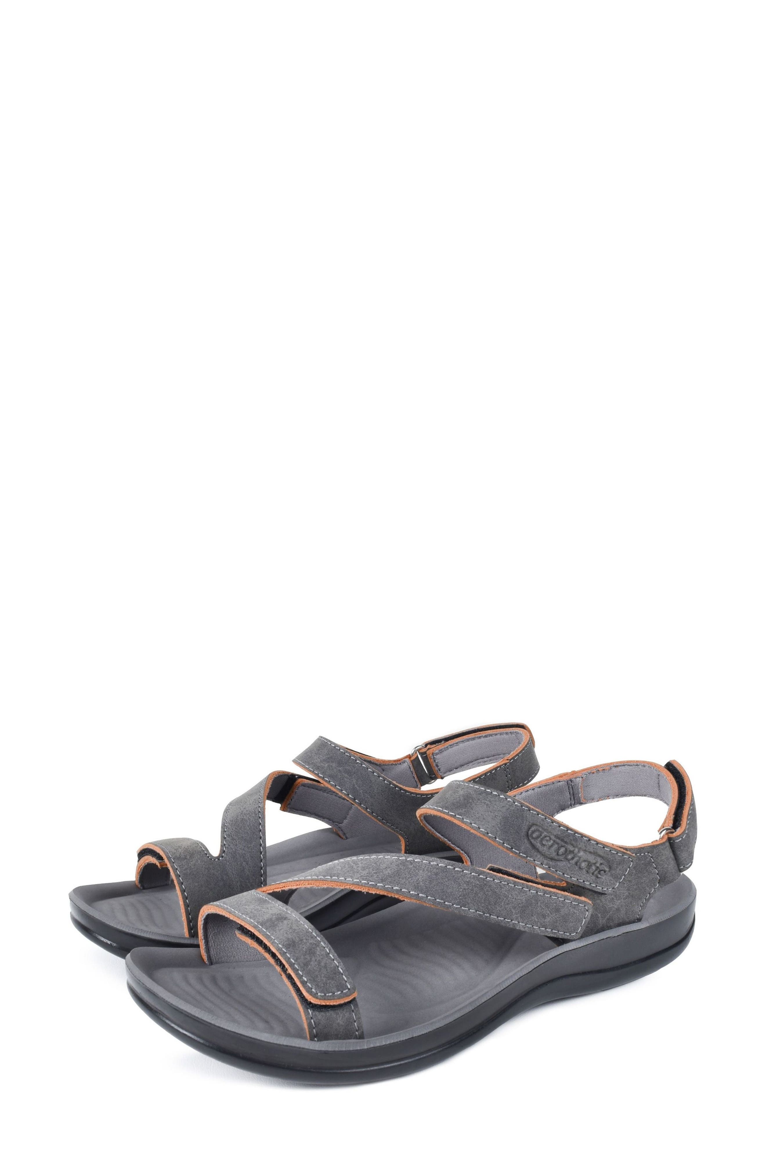 AEROTHOTIC Zion Adjustable Strap Sandal, Main, color, Grey