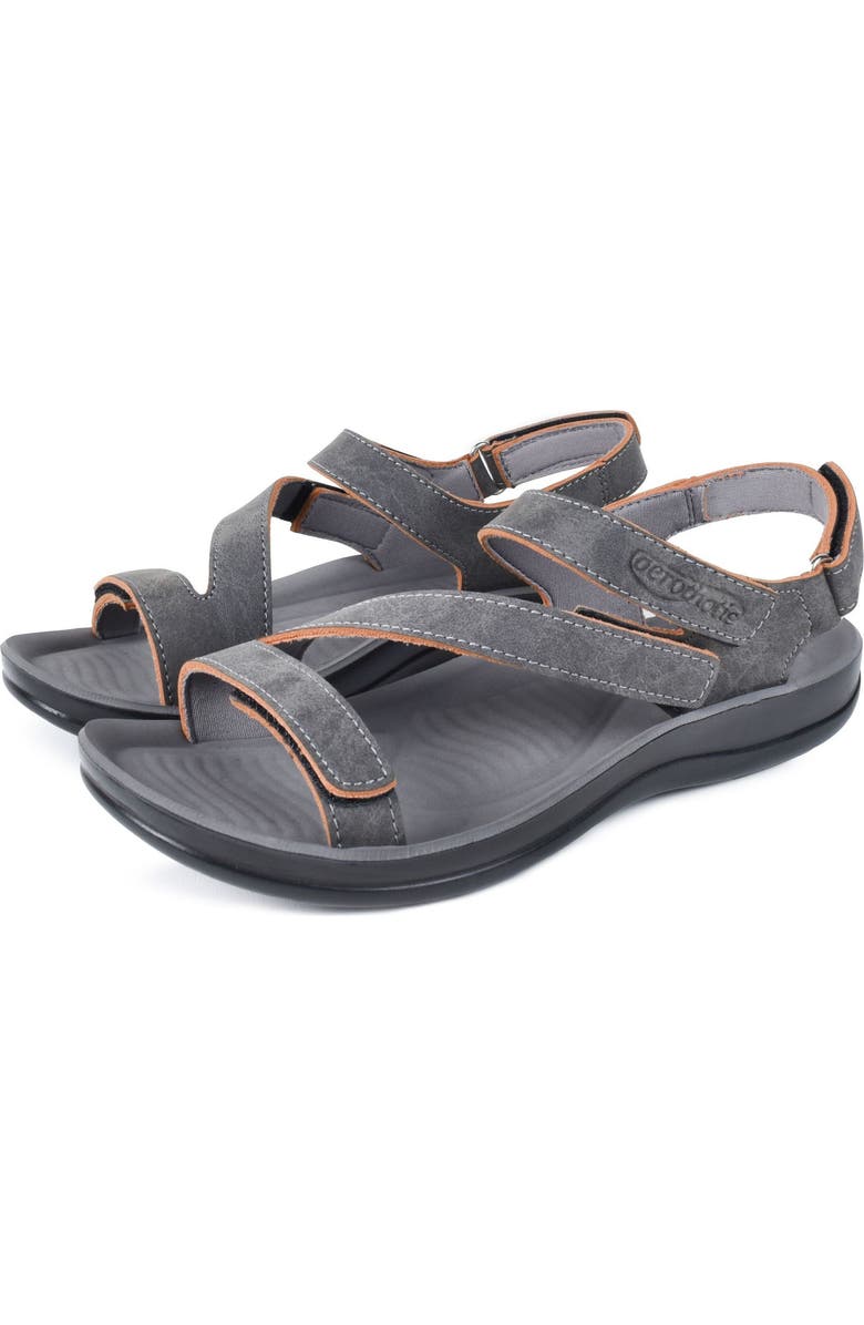 AEROTHOTIC Zion Adjustable Strap Sandal, Main, color, Grey