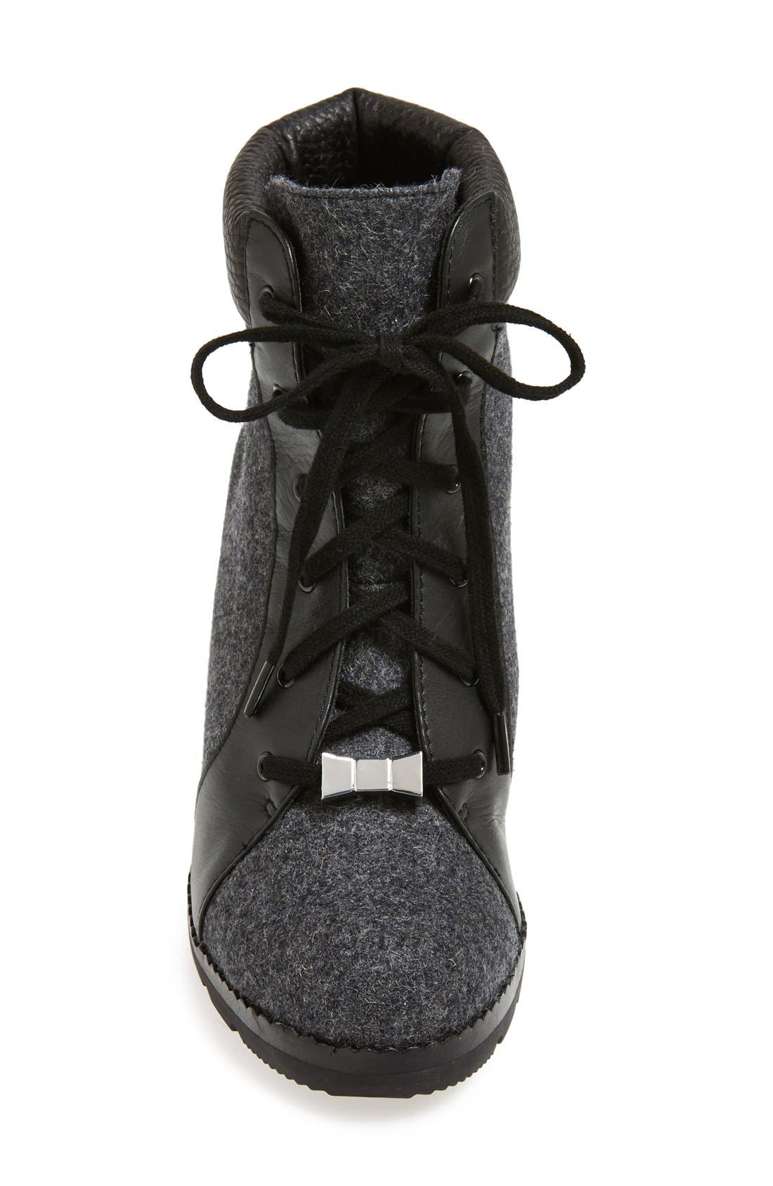 'saja' wedge bootie, Alternate, color, BLACK/ GREY
