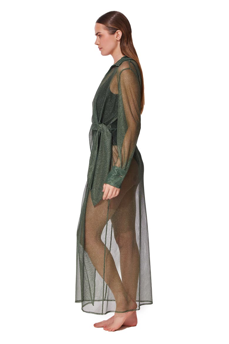 Pretty Women Mesh Wrap Dress Cover-Up, Alternate, color, Green