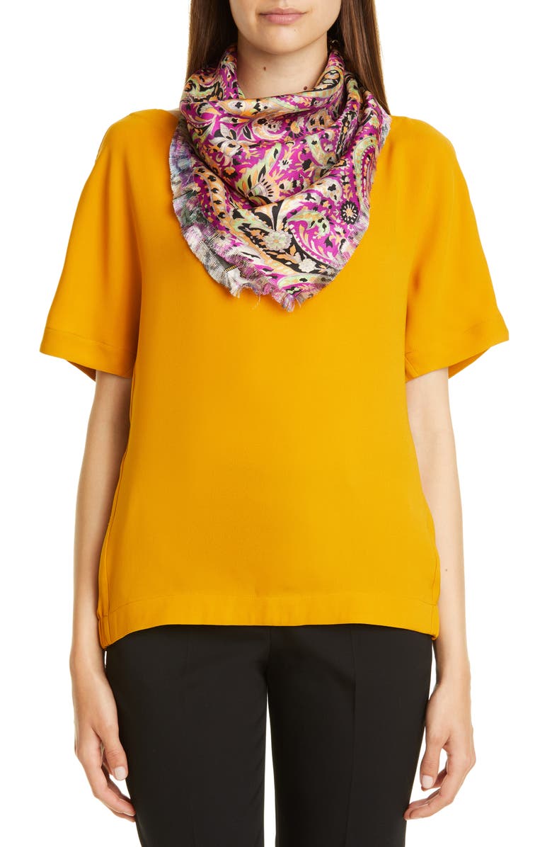 Etro Foulard Reversible Silk Square Scarf, Alternate, color, 