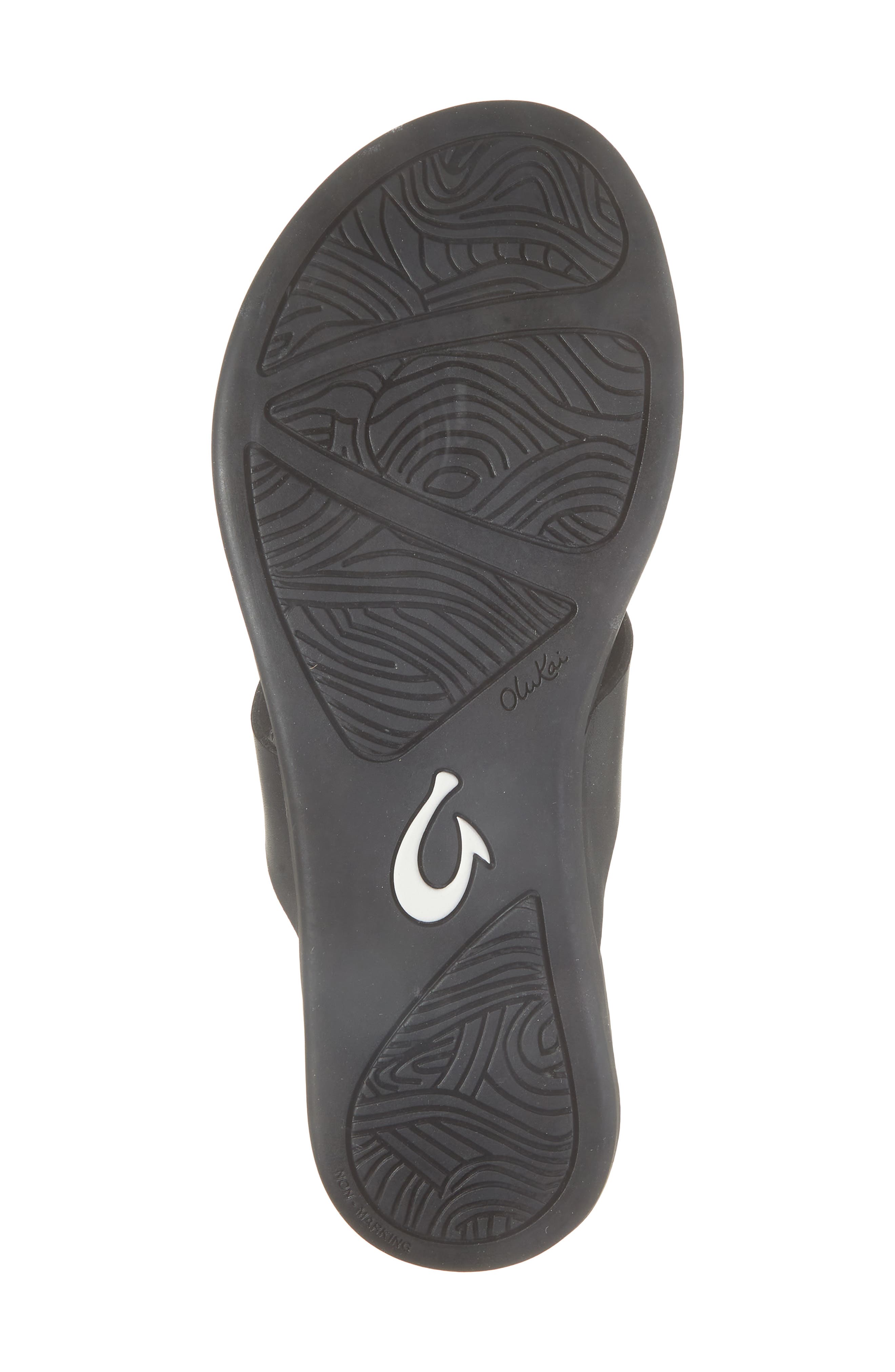 OluKai Ho'opio Mele Flip Flop, Alternate, color, Black / Black