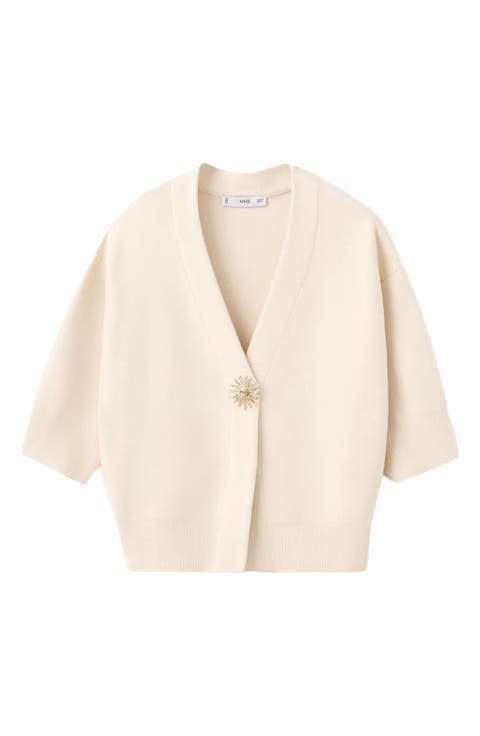 Short Sleeve One-Button Cardigan